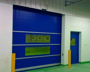 Porta a Saracinesca Rapida <span class=keywords><strong>in</strong></span> <span class=keywords><strong>PVC</strong></span> Blu, Serranda Avvolgibile <span class=keywords><strong>in</strong></span> Plastica per Congelatori o Ambienti Alimentari - Product Image 2
