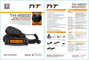 Горячее уплотнение! Транспортное средство базовой радиостанции TYT TH-9800 Quad Band Мобильный трансивер 29/50/144/430 МГц FM с двумя способами Радио для транспортного средства