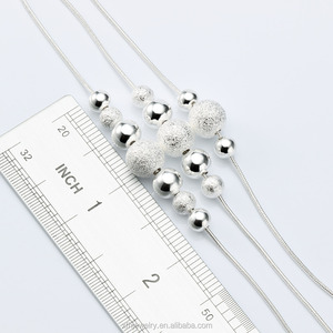Último diseño de la venta al por mayor 925 plata esterlina <span class=keywords><strong>marcasita</strong></span> collar con tres cadenas de bola de plata - Product Image 3