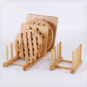 Cuisine professionnelle bambou bois ustensile support stockage organisateur support égouttoir à vaisselle support sec pour assiette à Dessert ustensile - Product Image 2