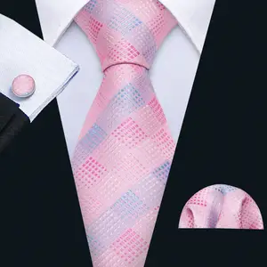 古典配饰丝绸粉红色蓝色男士领带