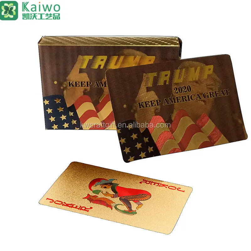 Пользовательские покерные карты США Трамп, американские Позолоченные покерные игральные карты