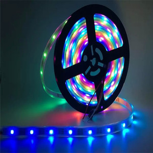 Ws2811 5050 smd Individueller adressierbarer <span class=keywords><strong>Led</strong></span>-Band Rgb Rgbw 5V Ws2812B 30/60/144 <span class=keywords><strong>Led</strong></span>-<span class=keywords><strong>Pixel</strong></span>-Bandbeleuchtung schwarz-weiß