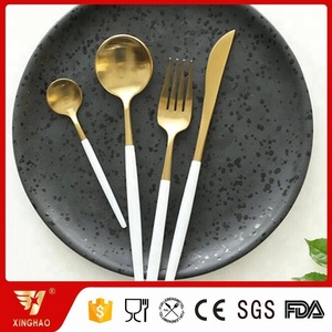 Ensemble de couverts en cuivre mat de style <span class=keywords><strong>portugais</strong></span>, plaqué or, vaisselle comestible - Product Image 3