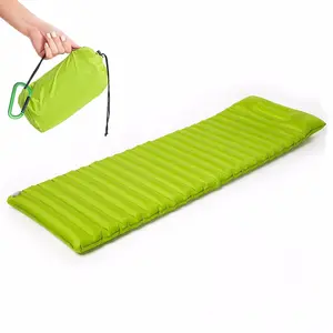 Nylon TPU lightweight foot press type fast inflatable compressions camping sleeping mat with Pillow