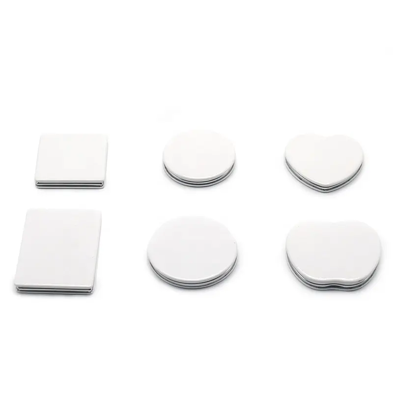 Mini specchio tascabile cosmetico con logo stampato a sublimazione personalizzato bianco decorativo