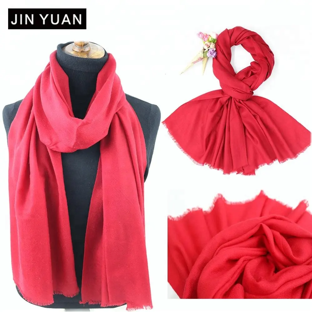 Rojo sólido bufanda pashmina invierno