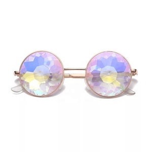 <span class=keywords><strong>Lunettes</strong></span> de soleil à facettes en métal, accessoires de décoration, verre Kaleidoscope, <span class=keywords><strong>lunettes</strong></span> de fête Cool, 1 pièce - Product Image 1
