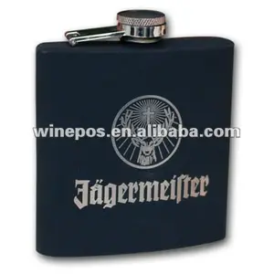 JAGERMEISTER siyah 6oz Flask, SS şişesi