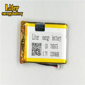 Stecker <span class=keywords><strong>2</strong></span>,0-<span class=keywords><strong>2</strong></span> P Lithium-Batterie 3,7 V 705075 3200 mah hohe dichte flache lipo lithium-polymer batterie li ionen batterie - Product Image 2