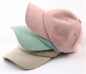 Однотонные 6 панельных замшевых шляп оптом