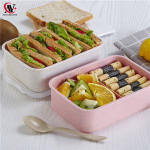 Boîte à Lunch naturelle 1l, boîte étanche, paille de blé, micro-ondes vaisselle Bento, boîte biodégradable, natte - Product Image 4