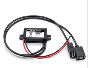 12 V כדי 5 V step down ממיר dc dc כפול חשמל רכב אספקת מטען מיקרו USB שמאל זווית