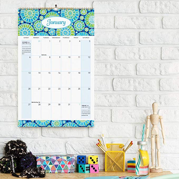 Оптовая продажа, 2019, учебная ежегодная и ежемесячная записная книжка, 17x12 дюймов, цветной календарь, настольный настенный планировщик, календарь
