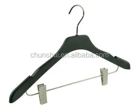 Chinese Supply Eco-friendly Recycled Plastic Rubber Coated Clothes Hanger with Hook and Clamp