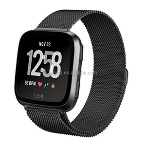 Correa de <span class=keywords><strong>Reloj</strong></span> Deportiva de Acero Inoxidable de Lujo para Fitbit <span class=keywords><strong>Versa</strong></span> 1/<span class=keywords><strong>2</strong></span>, Correa de Repuesto Milanesa - Product Image 2