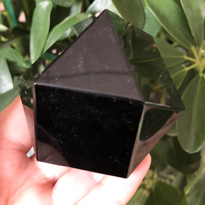 Cubo di Cristallo Naturale a 14 Lati con Angoli Tagliati, Pietra di Ossidiana Poliedrica per Meditazione - Product Image 5