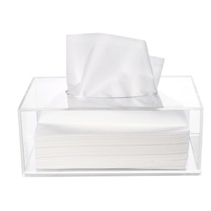 Porte-serviettes en plastique transparent, boîte de mouchoirs en acrylique, avec couvercle, bon marché, 1 pièce - Product Image 4