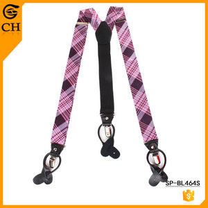 Trend 2020 High Quality Plaid Woven Pattern Cufflink Bow Tie Handkerchief and <strong>Suspender</strong> Custom 100% Silk Tie <strong>Sets</strong> for Men - Product Image 5