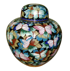 Urna/Vaso Tradizionale Floreale Blu in Cloisonné per Adulti per Cremazione (Cloisonné N. P145) - Product Image 6