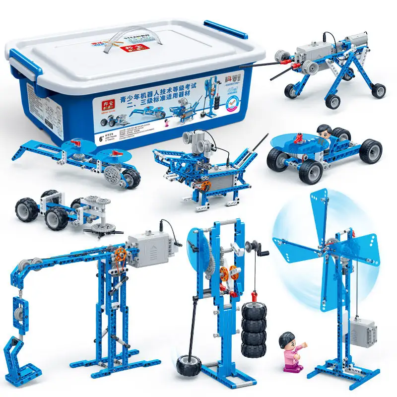 Brinquedo de tijolo educativo 49 em 1 para meninos e meninas, equipamento robô, tijolo elétrico de brinquedo, blocos de construção, conjunto de ensino, brinquedo inteligente diy