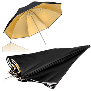 Studio Photography 33" 84 cm Soft <strong>Light</strong> Reflect <strong>Umbrella</strong> Black Gold Colour - Product Image 5