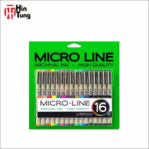 Profesional disesuaikan 16 buah berwarna garis mikro pena tinta dalam kotak kertas - Product Image 4