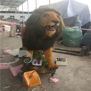 Playground equipment outdoor zoo animatronic life size lion customized