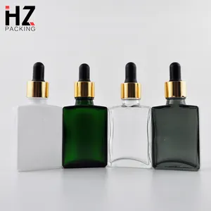 100 ml 50 ml 30 ml kare damlalıklı temizle buzlu 100 ml cam şişe vidalı kapak