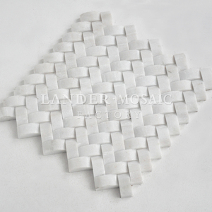 <span class=keywords><strong>Carrelage</strong></span> de mosaïque en marbre blanc pur, vue 3D, pierre murale extérieure, mosaïque - Product Image 3