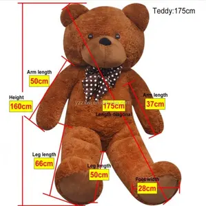 免费样品超大毛绒玩具毛绒泰迪熊巨型巨型大XXL可爱150厘米高175厘米
