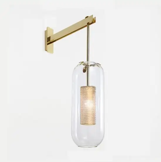 Lámpara de pared de vidrio y hierro para loft, aplique Industrial retro, el más vendido
