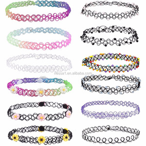 Moda colorido tatuaje gargantilla collar conjunto compras en línea al por mayor NS801868 - Product Image 2