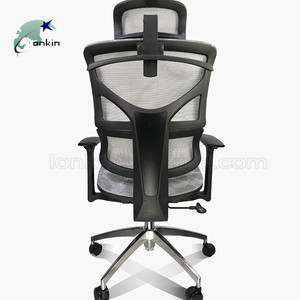 <span class=keywords><strong>Chaise</strong></span> de bureau <span class=keywords><strong>pivotante</strong></span> en maille à dossier haut de gamme <span class=keywords><strong>grise</strong></span> moderne avec appui-tête, hauteur réglable, mécanisme papillon - Product Image 5