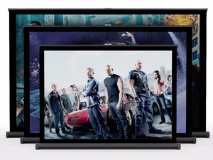 Écran de projection frontal blanc mat JAVES <span class=keywords><strong>TMTS</strong></span> 50" 16:9, écran portable à tirage vertical, certifié RoHS pour mini projecteur - Product Image 5