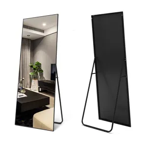Factory Service Accept Aluminum Frame Standing Full Length Mirror Living Room Framed Floor Dressing Mirror
