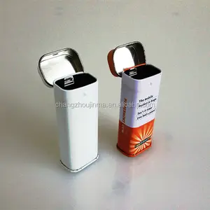 wholesale rectangular small metal hinged tin box/can,tobacco tin can