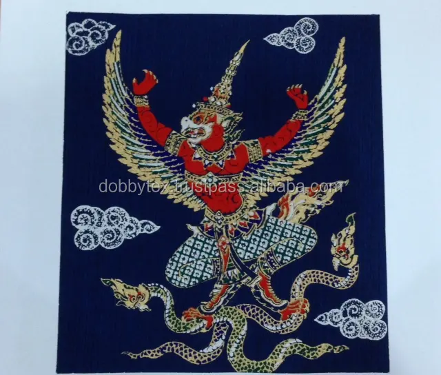 Thaise Handgemaakte Verf Zijde Thai Patronen (Olifant, Garuda , Ramayana , Ramakian, Thailand, Monnik, boeddha Enz.) Voor Decoratie