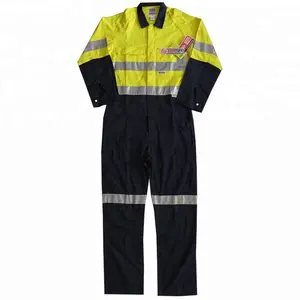 Yellow Navy Mechanic Workwear Cotton Coveralls for Welder Work Wear Uniforms