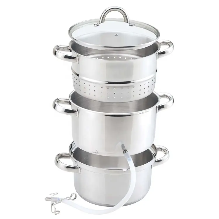 Food grade in acciaio inox 201 6L a vapore spremiagrumi cooking pot set con fondo a induzione