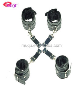 Offerta SM Giocattolo Sessuale Bondage Restraint Manette e Cavigliere in Morbida <span class=keywords><strong>Pelle</strong></span> Nera - Product Image 1