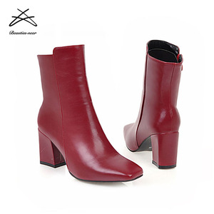 2018 scarpe stivaletti in <span class=keywords><strong>pelle</strong></span> PU tacco alto di ultimo design donna vendita calda - Product Image 5