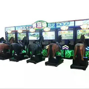 Hotselling GoGo Jockey 6P Lucu Olahraga Dalam Ruangan Yang Dioperasikan dengan Koin Arcade Olahraga Balap Video Permainan Mesin untuk Dijual