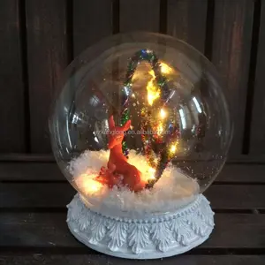 Clear Glass Ball Ornaments Christmas Ball with Warm White LED Light