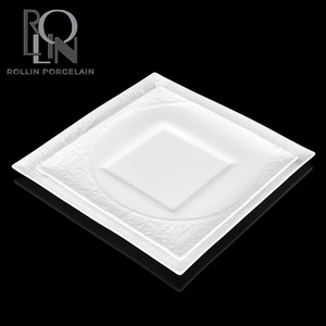 Restaurante del hotel boda real del diseño banquete buffet placa diferentes tamaño de cerámica llano cuadrado plato - Product Image 6