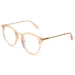 超轻眼镜新款时尚透明粉色TR90光学眼镜框