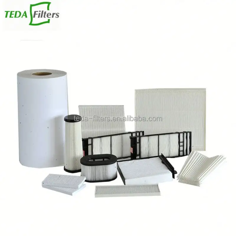 Pleating Hepa Filter Udara Bahan Kertas Gulungan