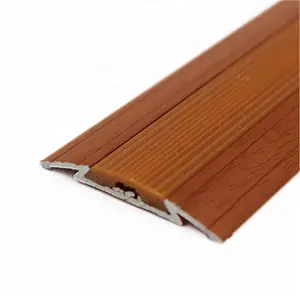 NIUYUAN Wood Grain Non Slip Aluminum Flooring Threshold Floor Transitions Strips with Rubber Inserts