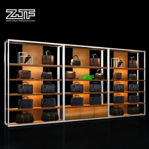 Preço de fábrica de aço inoxidável pendurado bolsas stand sacos de luxo LED display rack