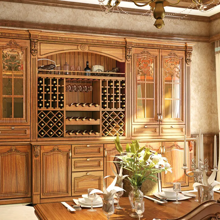 МДФ каркас из массива дерева Дверная панель домашняя мебель винный шкаф